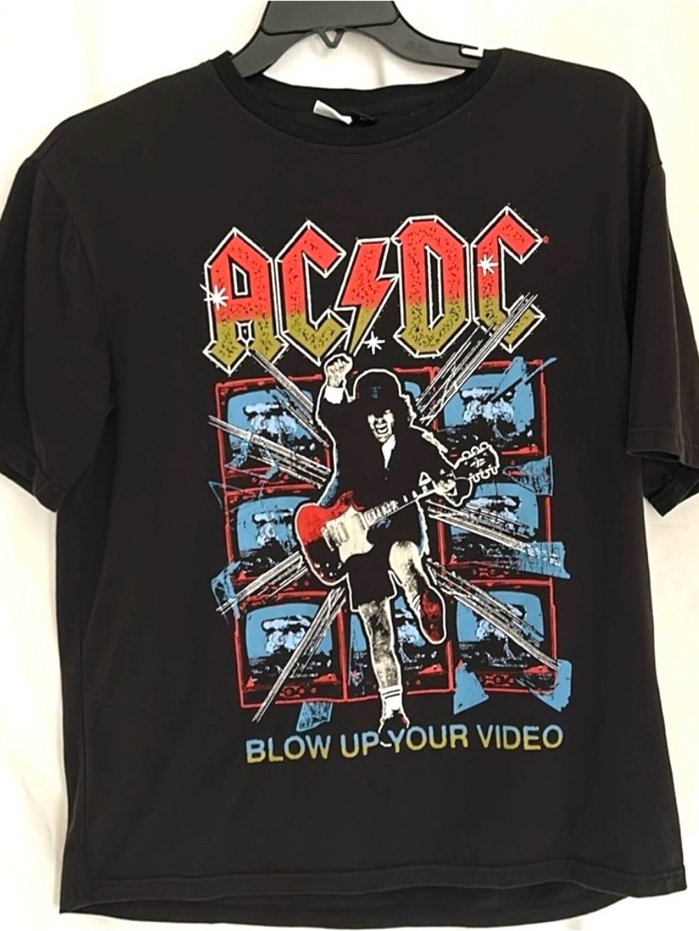 AC/DC Concert T-shirt Black Short Sleeve Mens Size Large Graphic Front Shirt